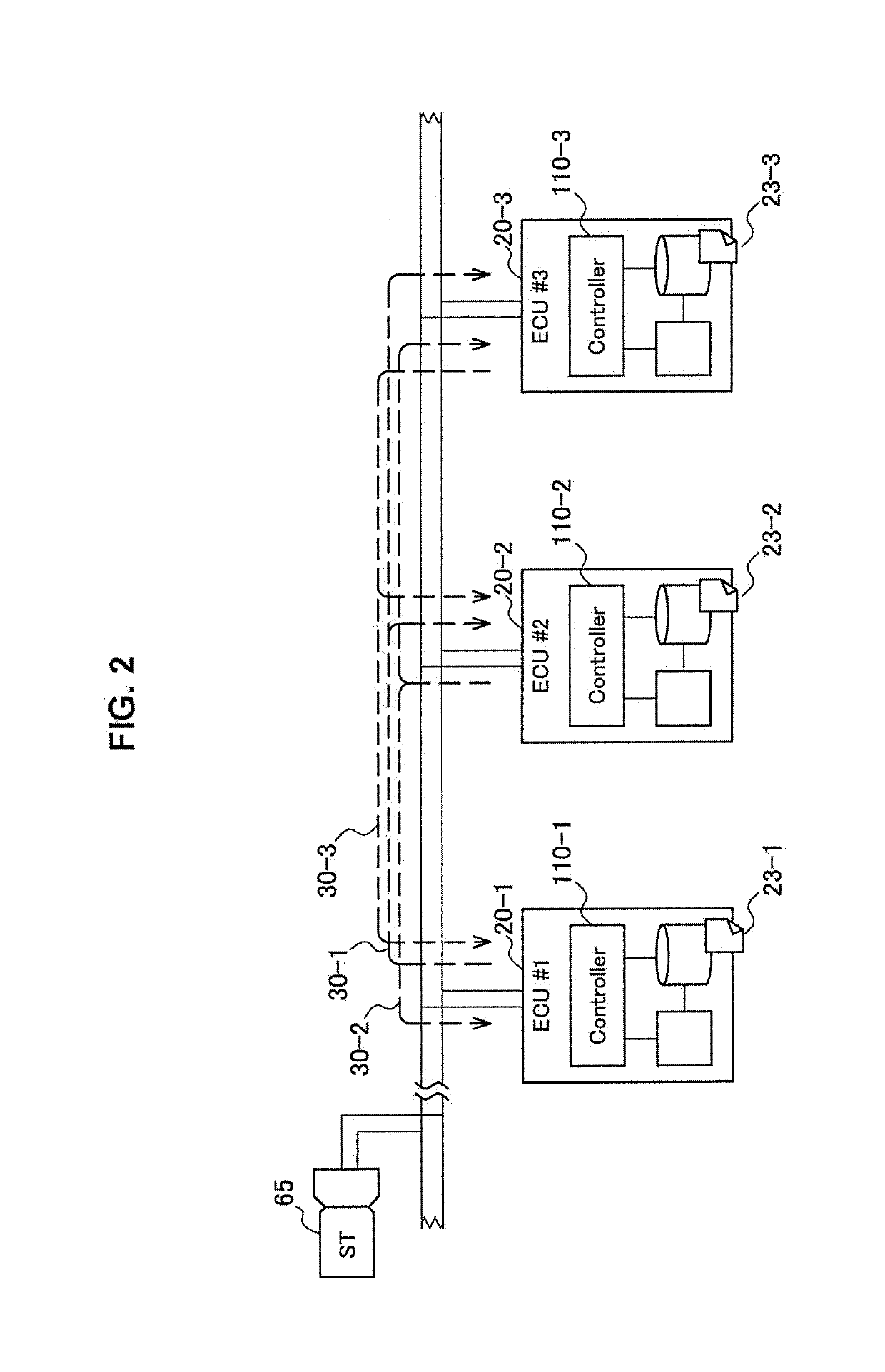 Communication control unit for vehicle and communication control system for vehicle