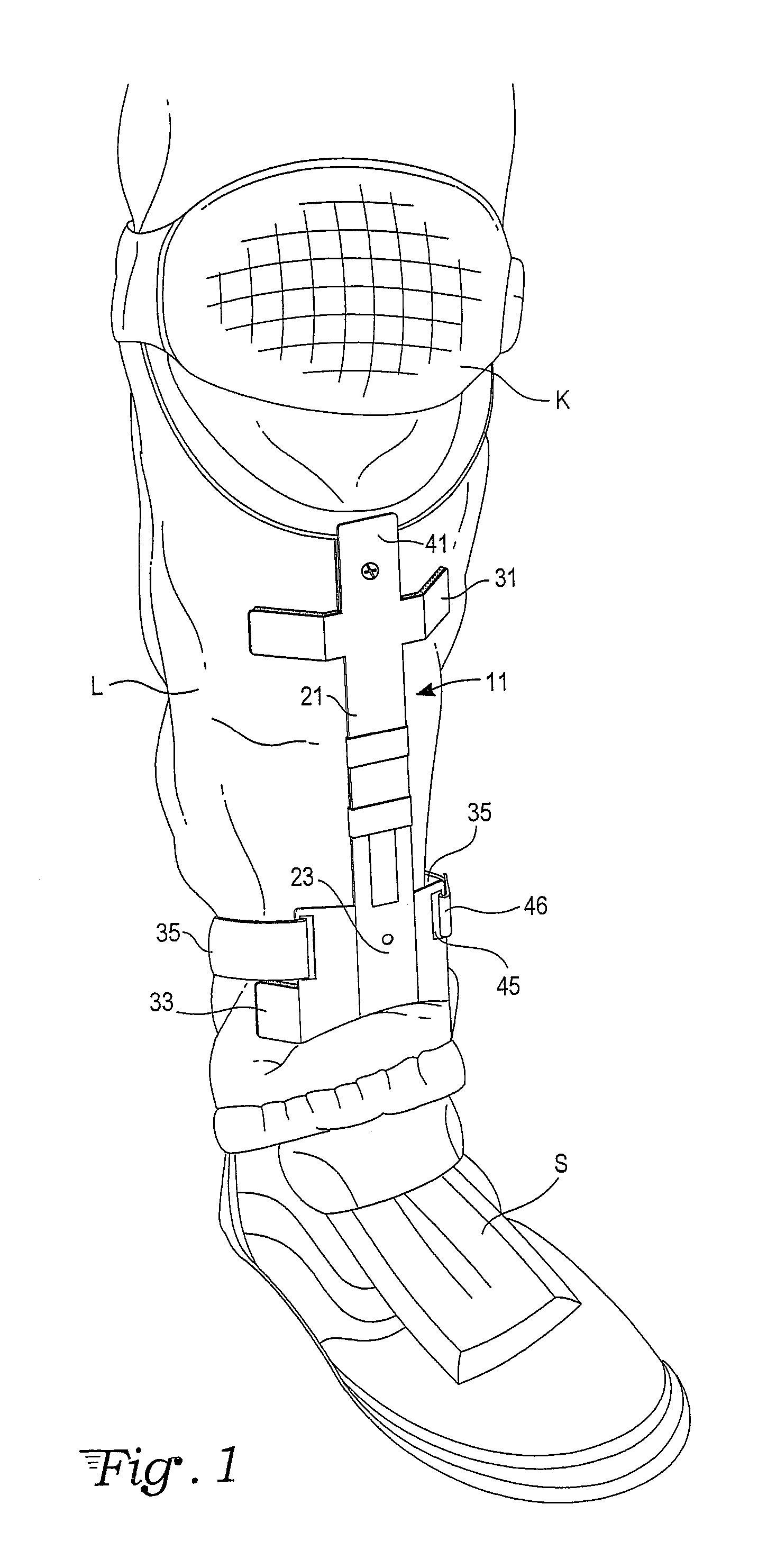 Positioning brace for a kneepad