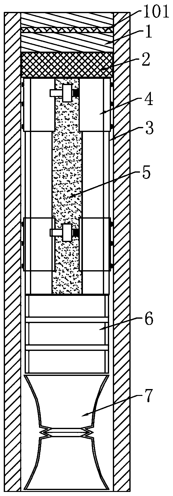 Deep hole blasting charge structure
