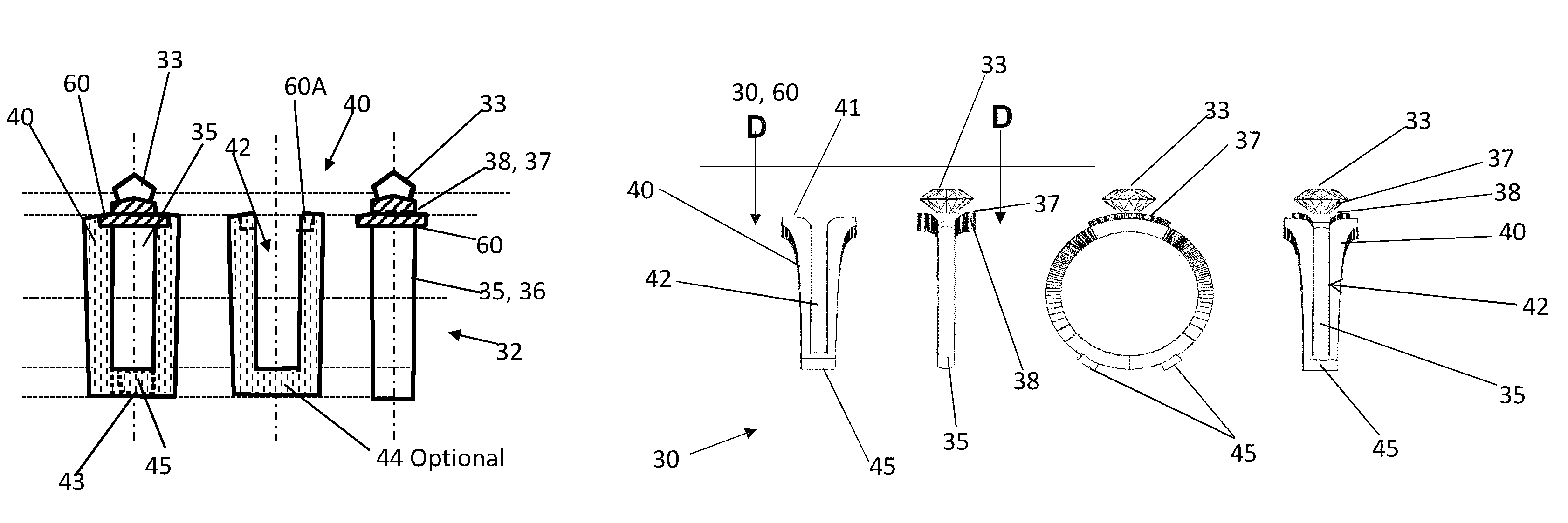 Interlocking ring system and device with interchangeable outer jackets and center rings called a TULIP