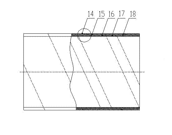 Large-caliber spiral welding steel plastic composite pressure pipe and manufacturing method thereof