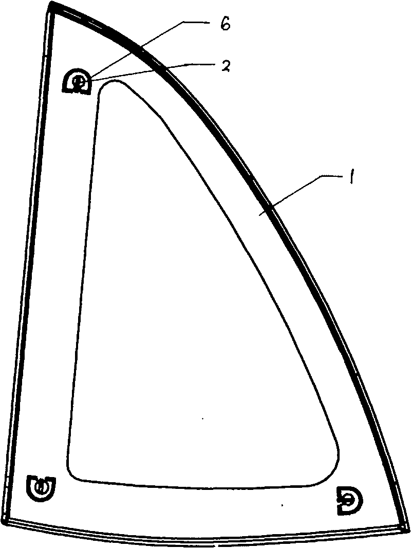 Automobile triangular window positioning and mounting structure