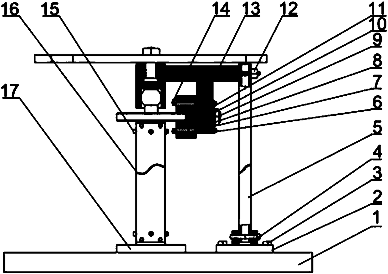 Rigidity measuring device for large-size shaft-shaped part under bending and twisting synchronous loading condition