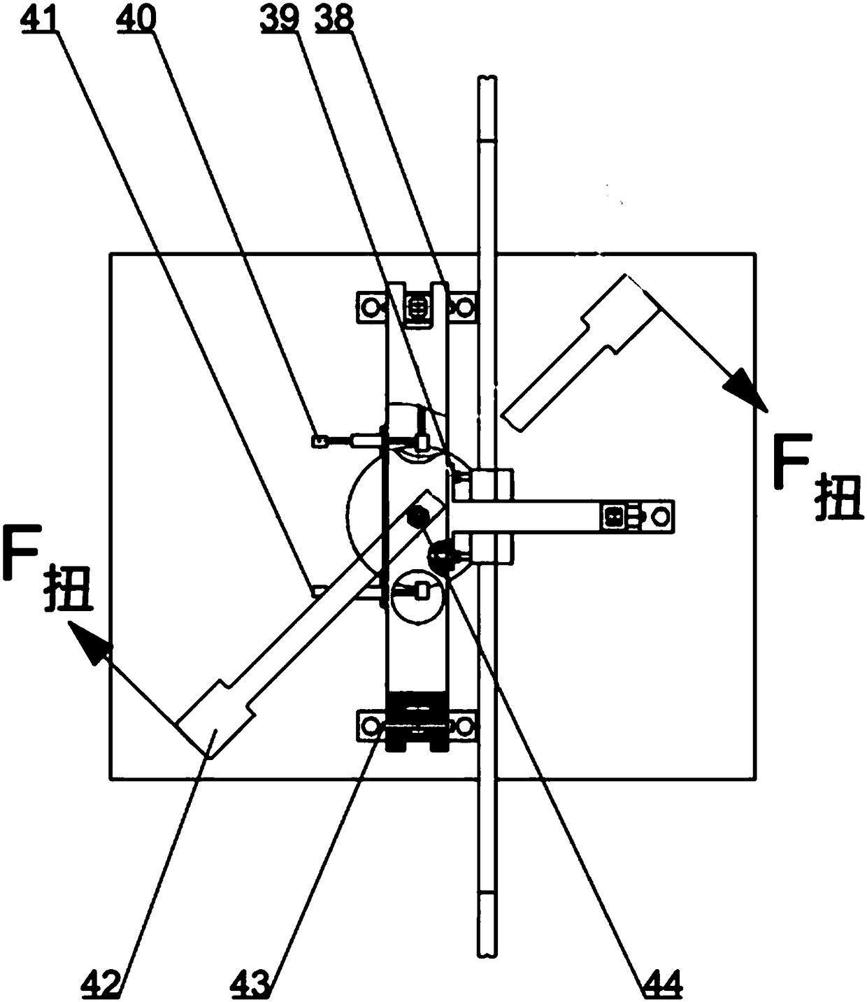 Rigidity measuring device for large-size shaft-shaped part under bending and twisting synchronous loading condition