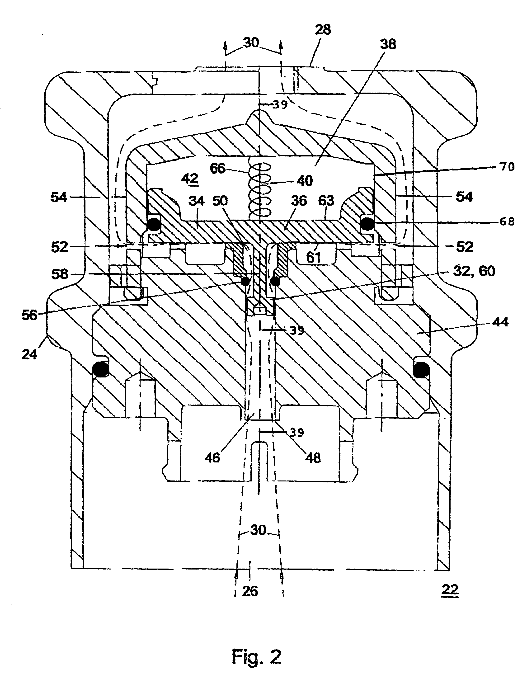 Pressurized package comprising a pressure control device