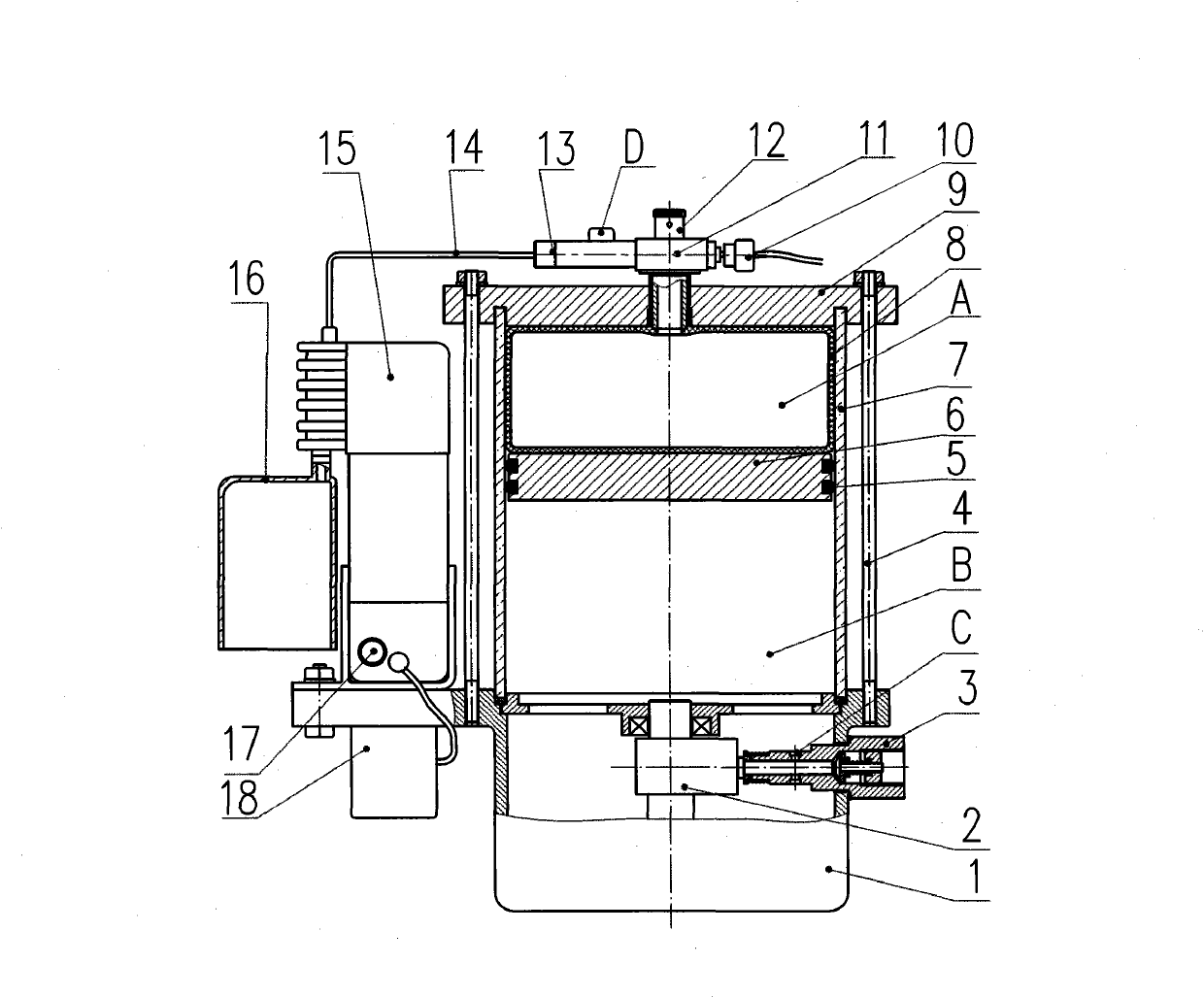 Lubricating device with automatic air inflation discharging structure and air tyre pressure oil tank