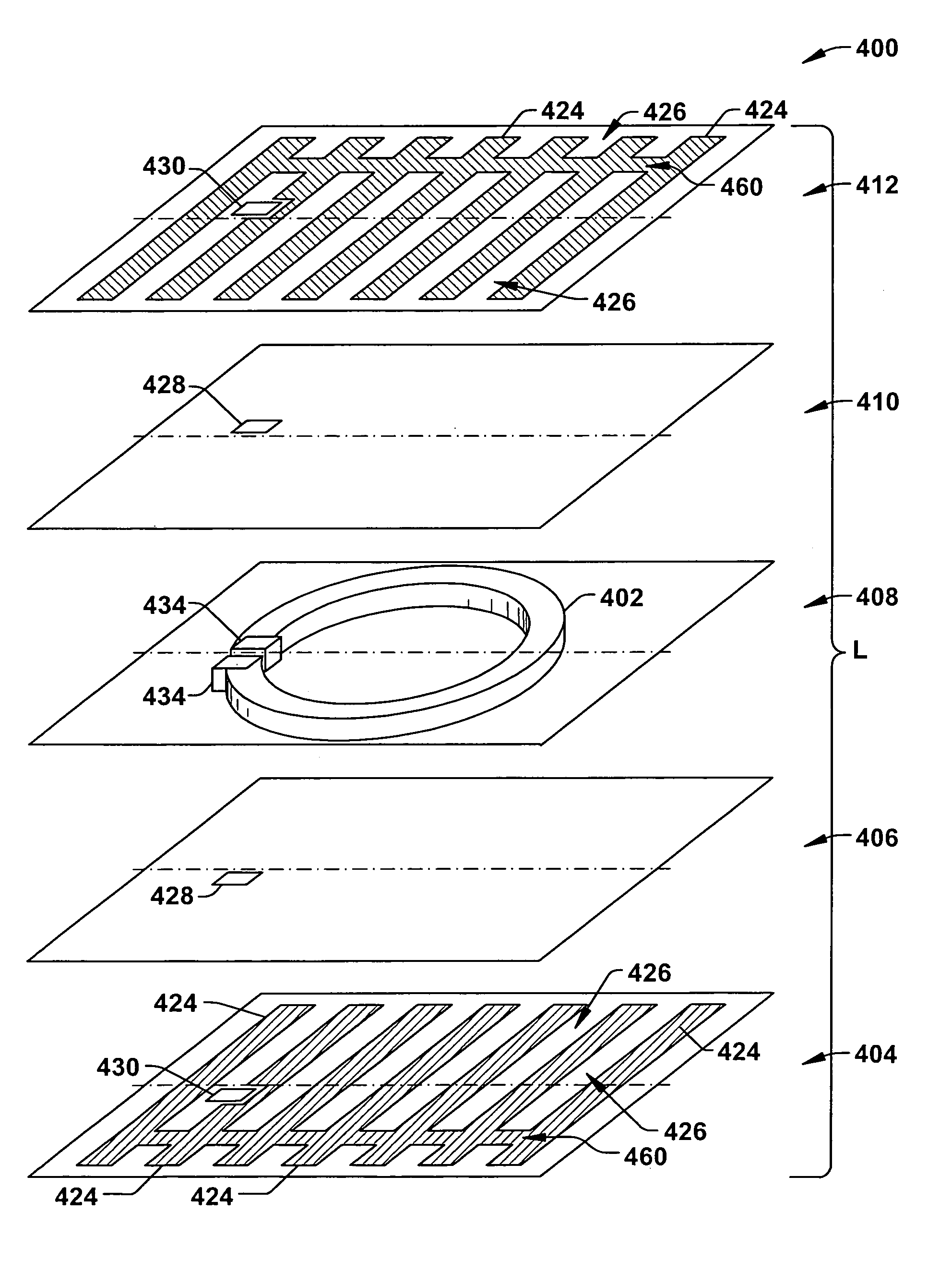 Method to improve inductance with a high-permeability slotted plate core in an integrated circuit