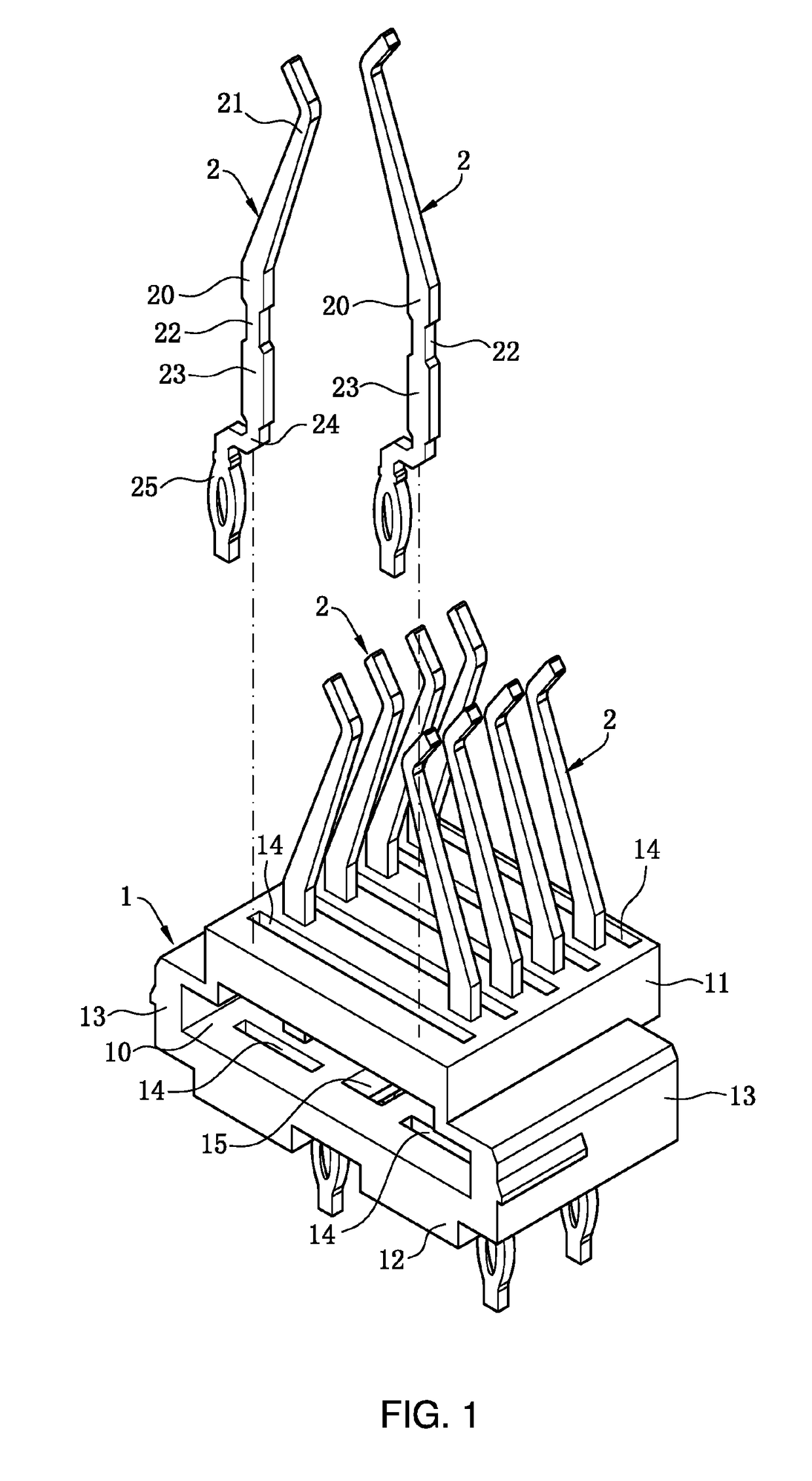 Electrical connector reducing insertion loss while ensuring terminal fixing height