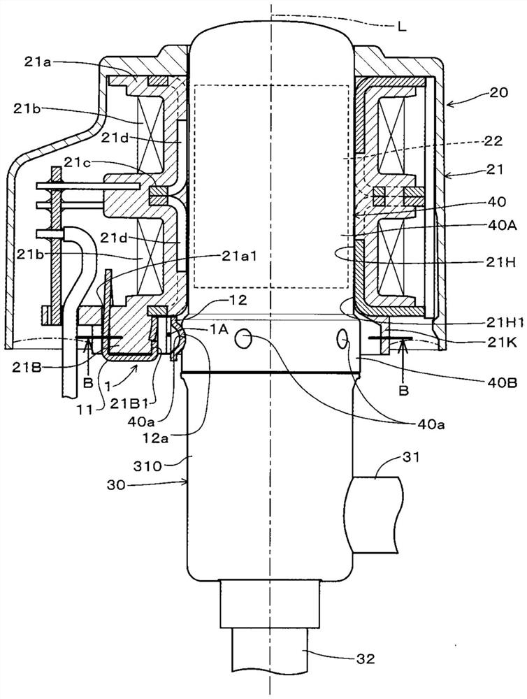 Electric valve stator and electric valve