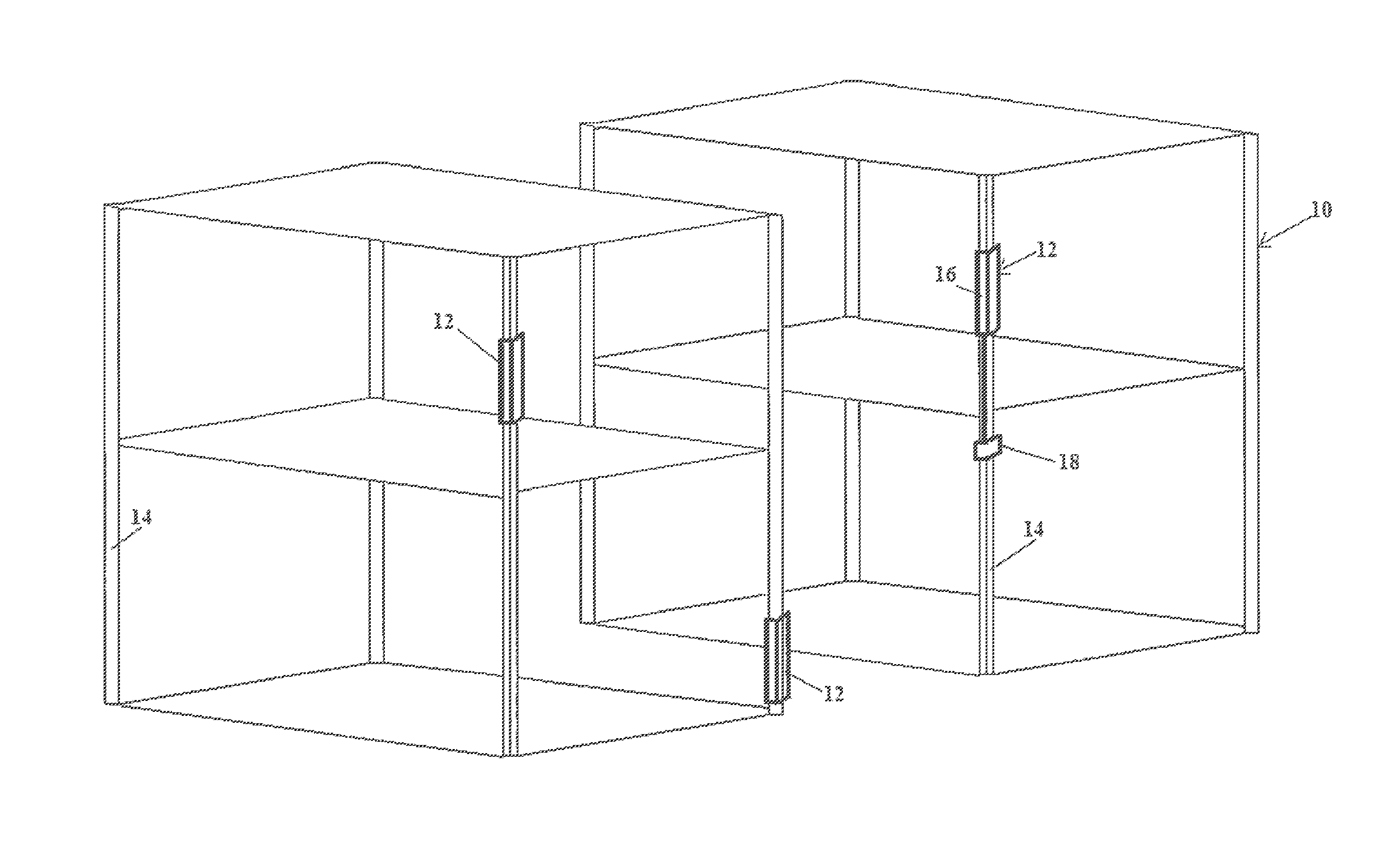 Collision sensor assembly for a stationary structure