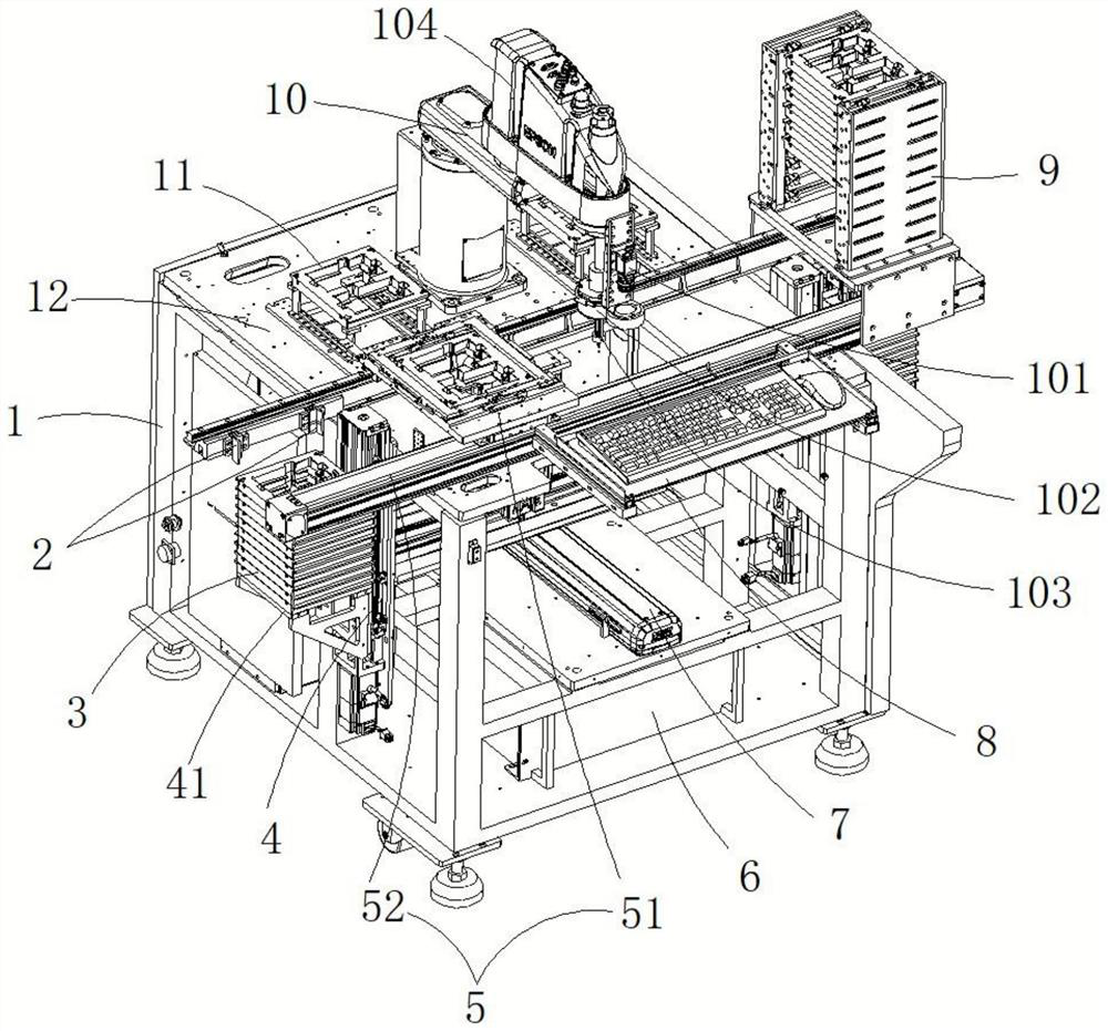 Product automatic loading and unloading device and automatic testing equipment