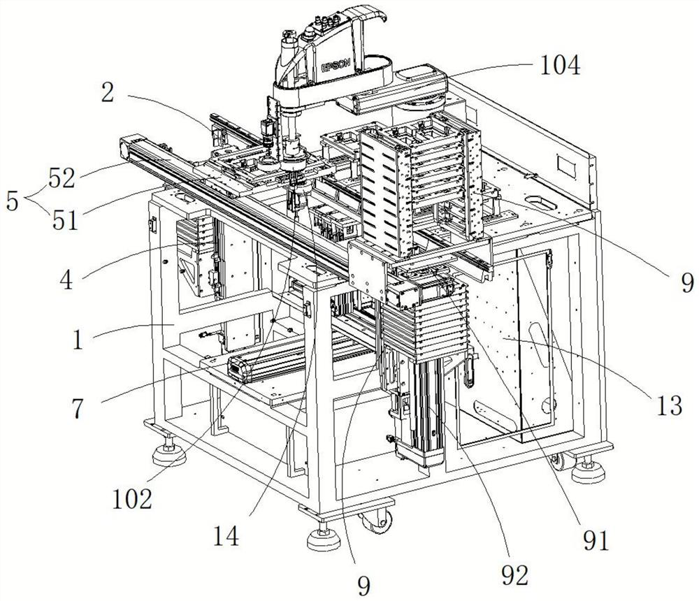 Product automatic loading and unloading device and automatic testing equipment