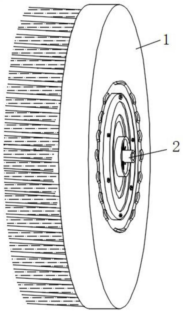 Energy-saving sweeping brush convenient to replace and connecting assembly thereof