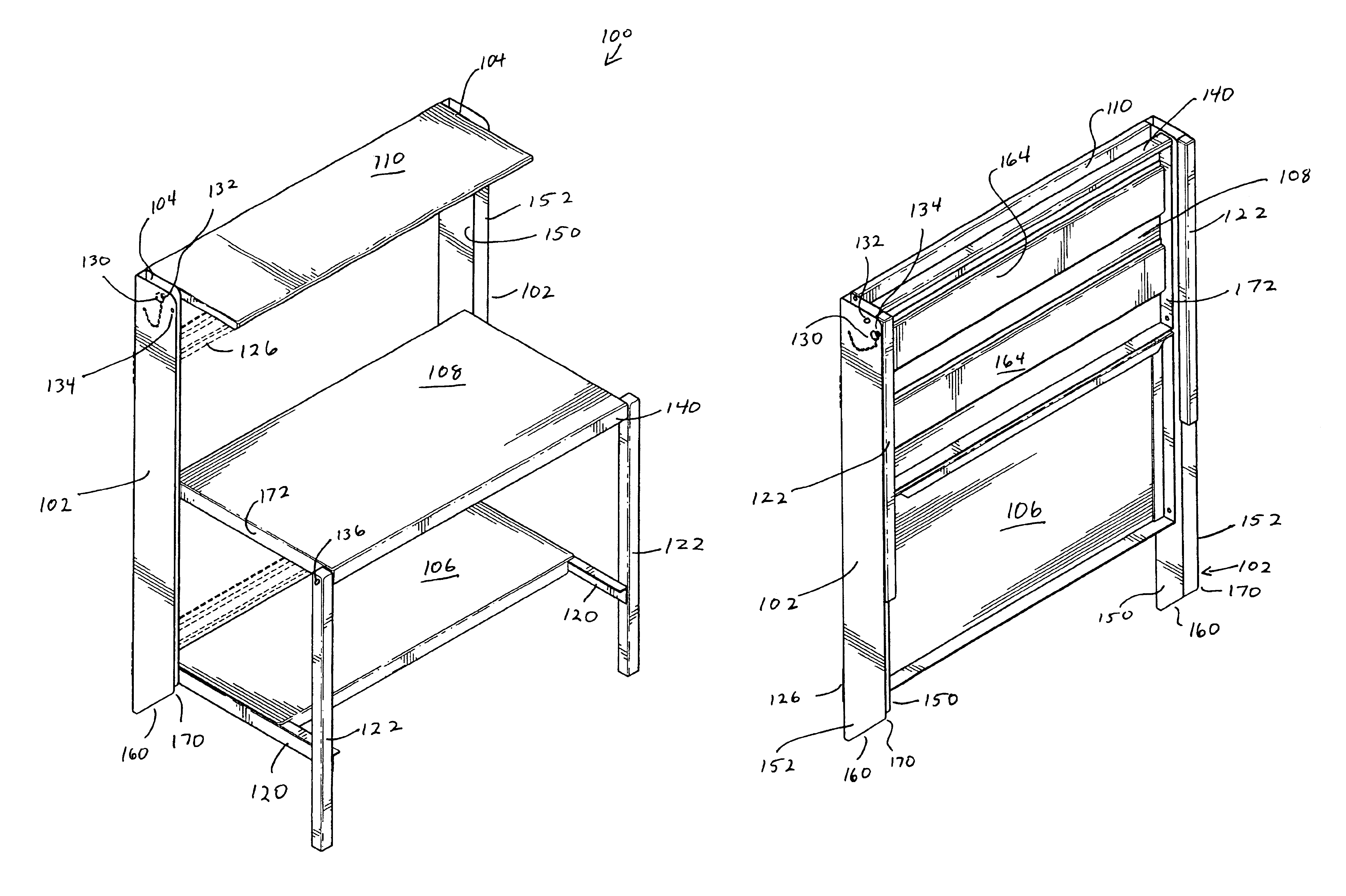 Foldable workstation and shelving system