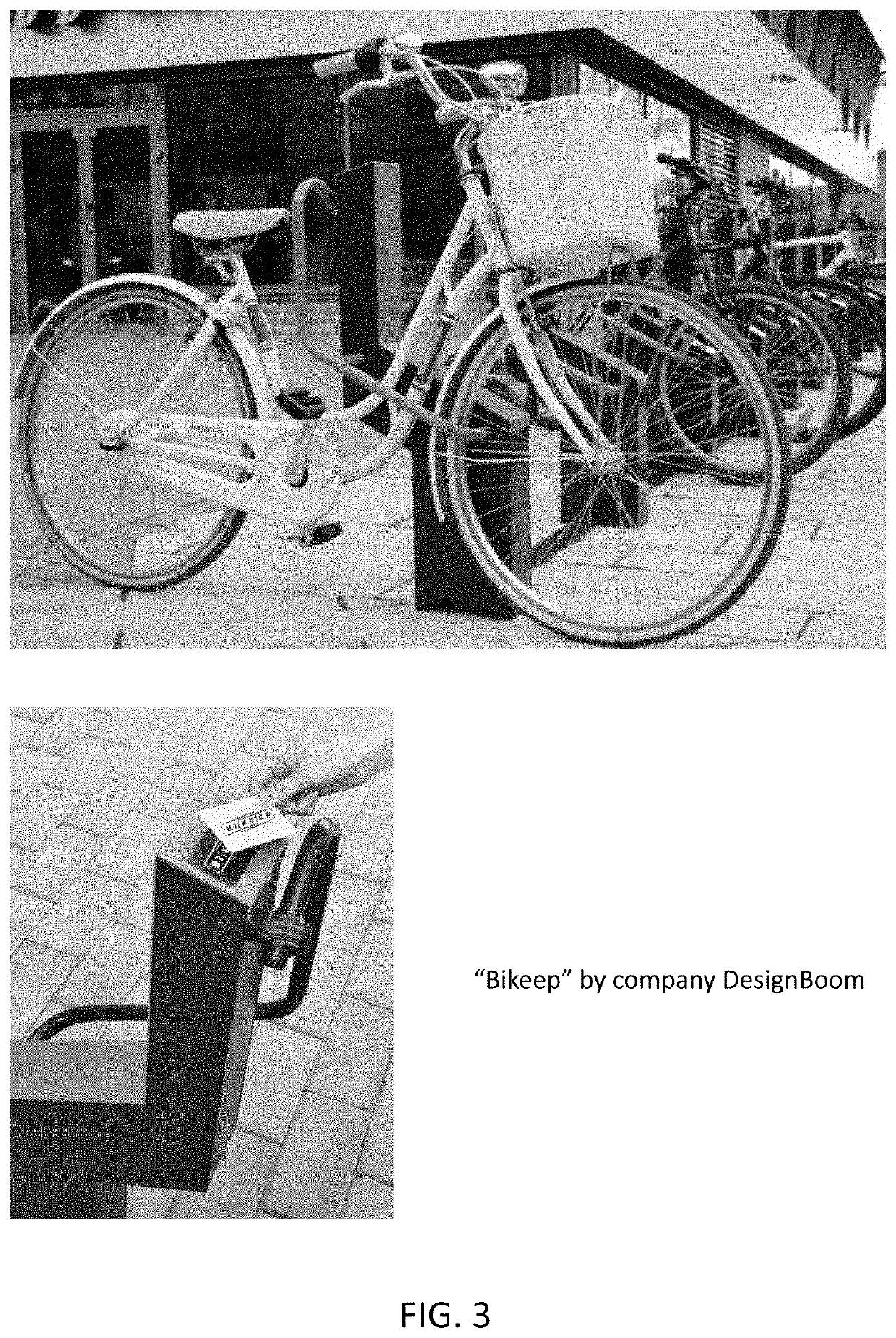 A bicycle parking stand for locking a bicycle to the stand comprising an electronic lock