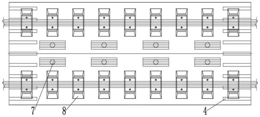 Ballastless track assembly for longitudinal and transverse beam system steel bridge, construction device and technology