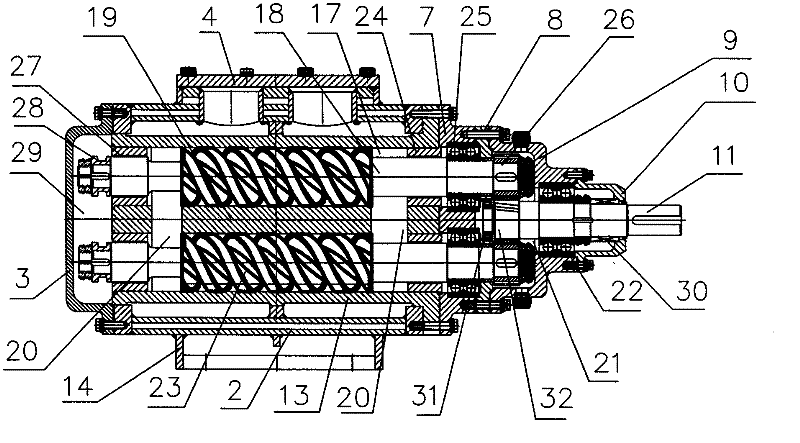 Parallel connection type double-screw-rod pump