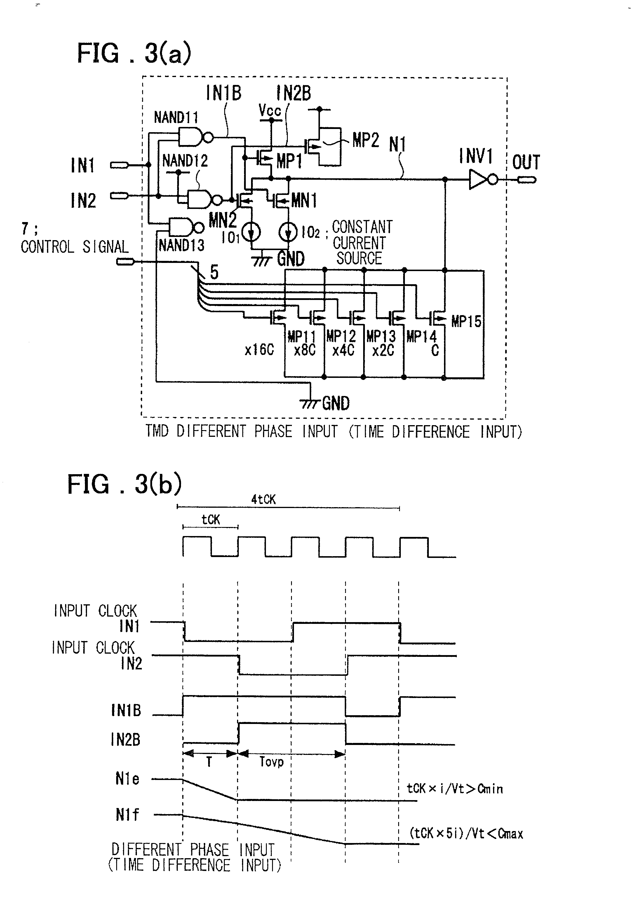 Timing difference division circuit and signal controlling method and apparatus