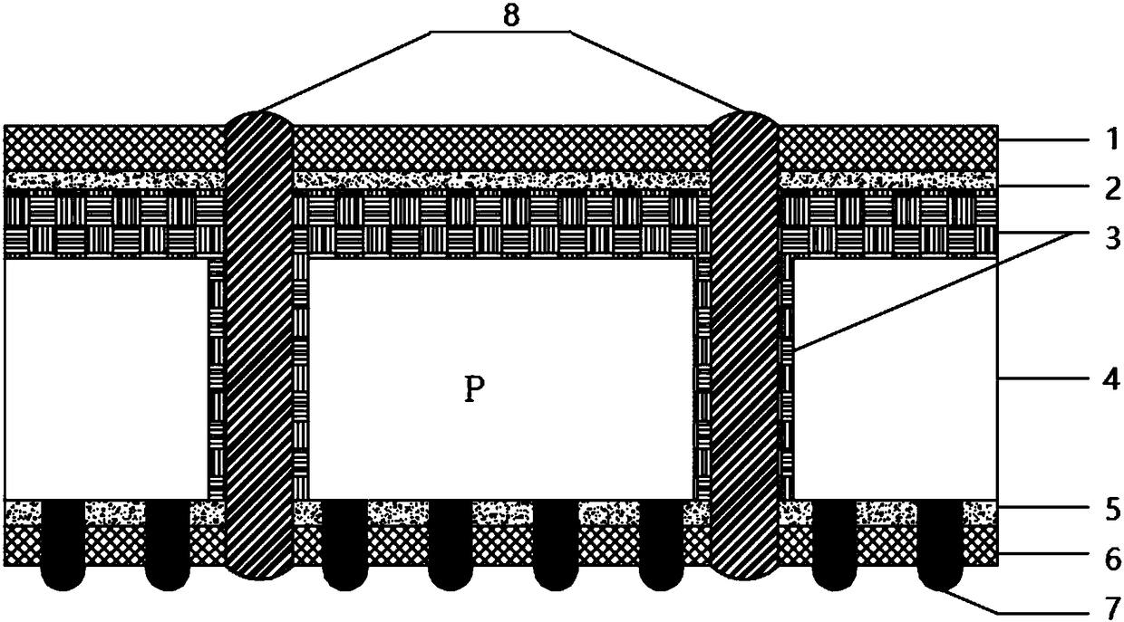 String connection structure, component and method of p-type crystalline silicon back-contact bifacial battery