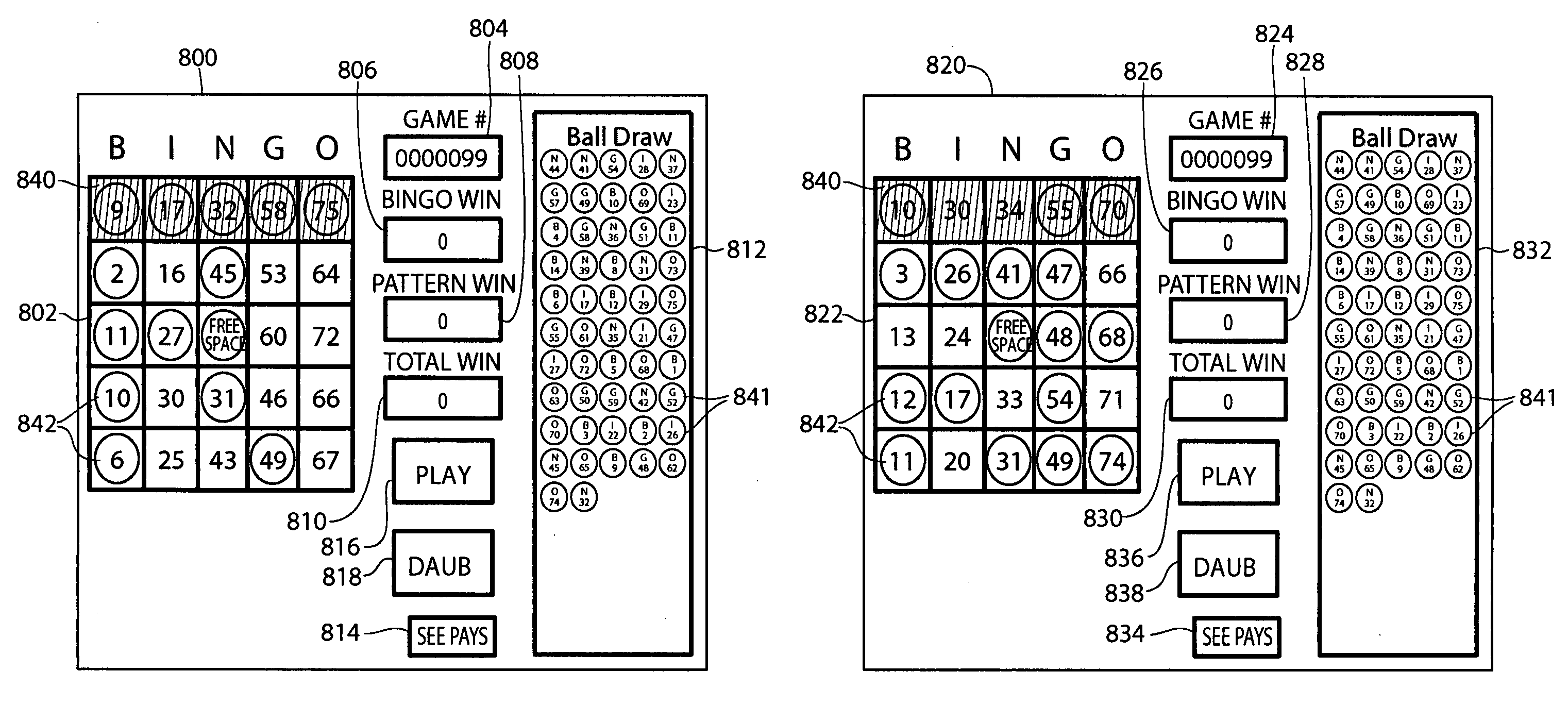 Multi-player bingo game with multiple cards per player