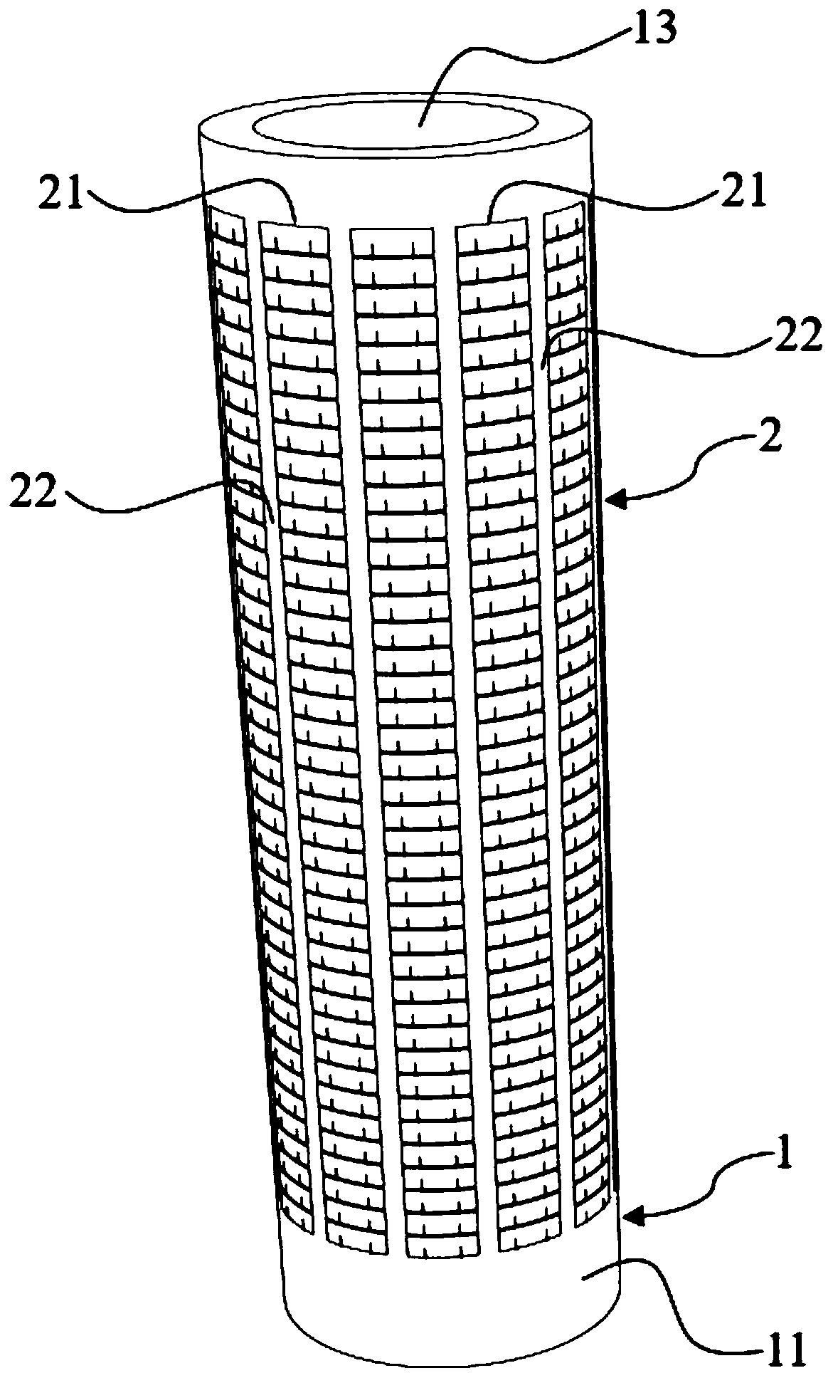 Working method of columnar solar power generation device