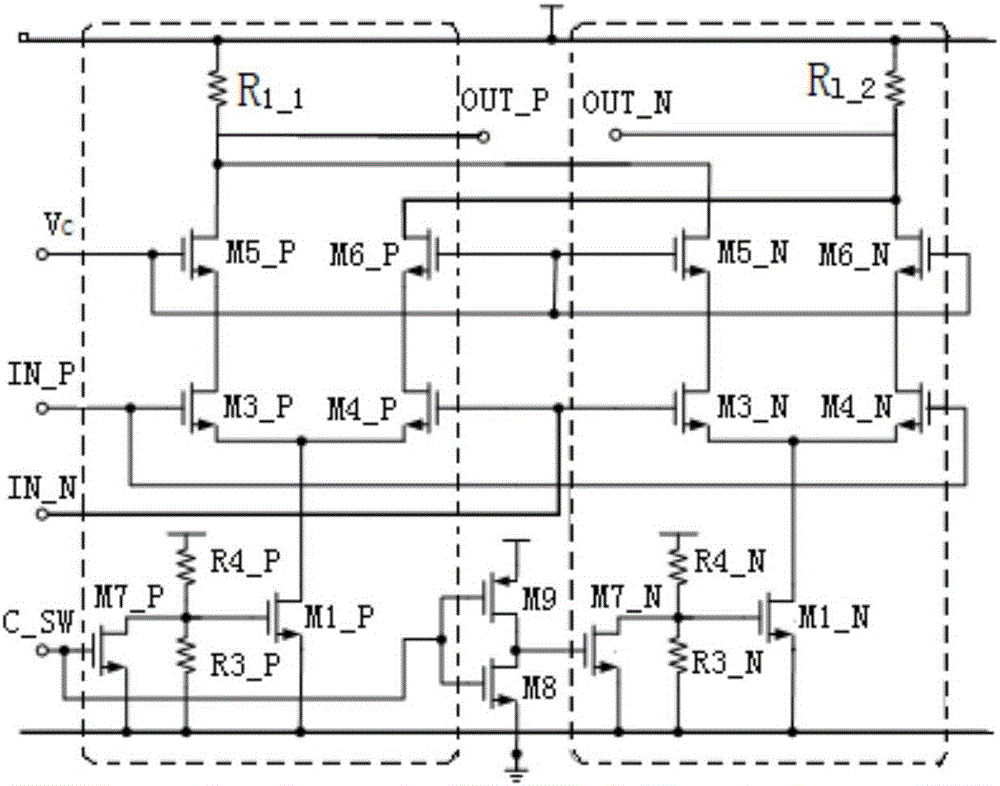 CMOS width active phase shifter circuit