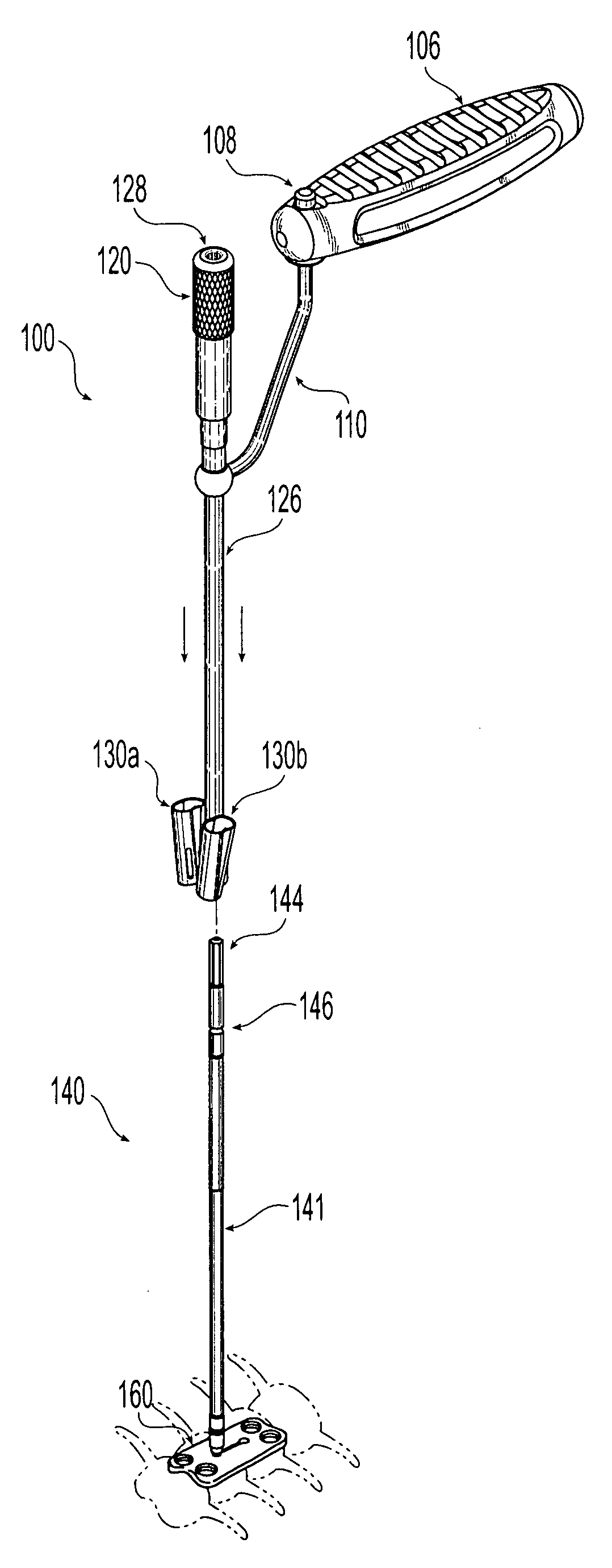 Plating system with multiple function drill guide