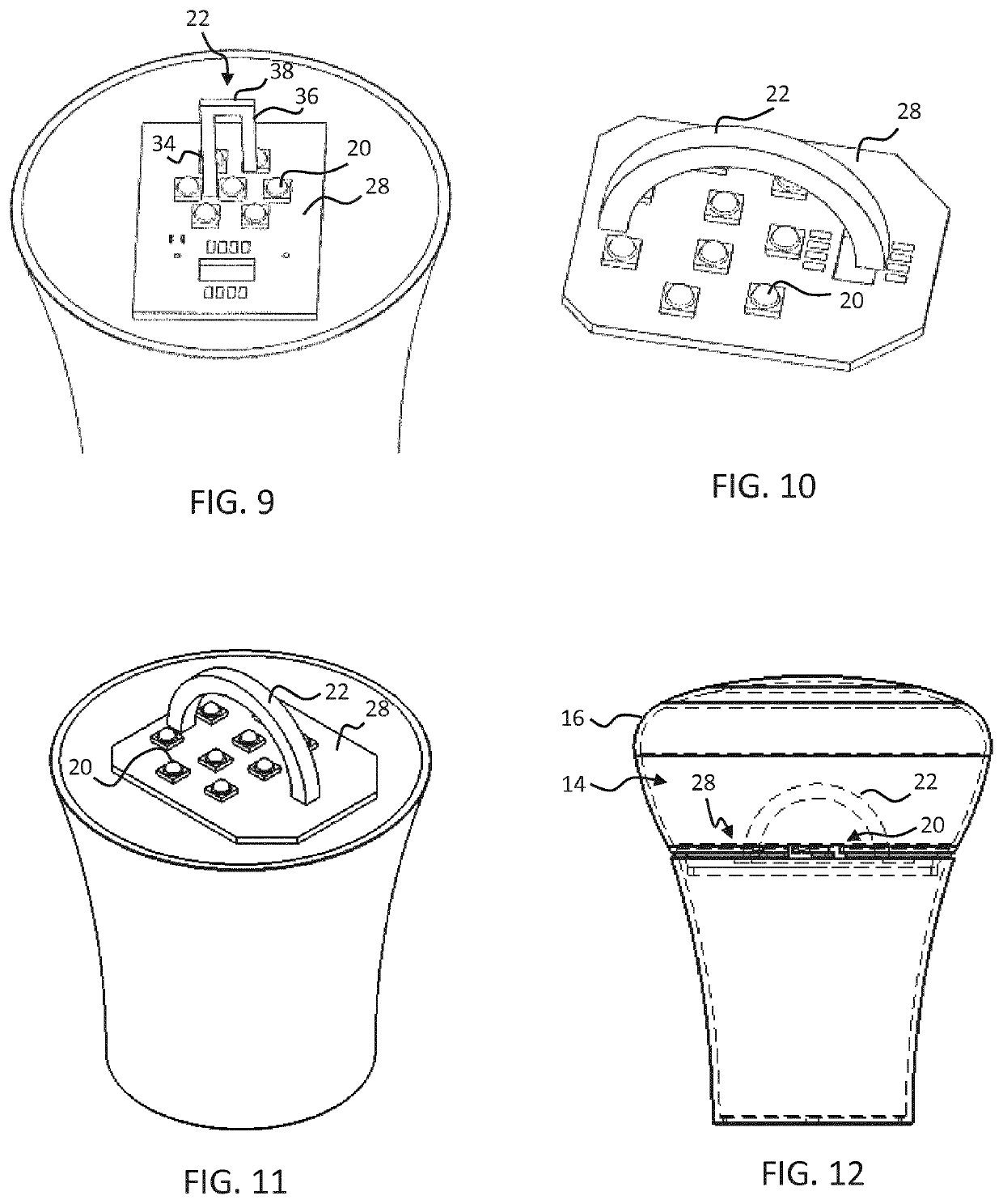 Lighting device with wireless control element