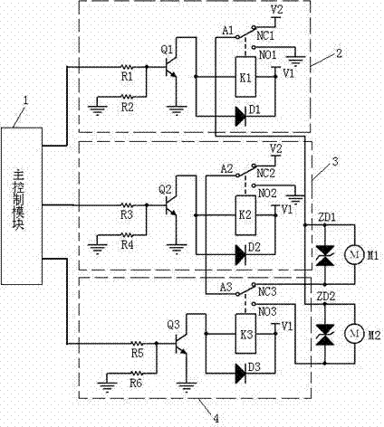 Motor switching circuit of full automatic coffee machine