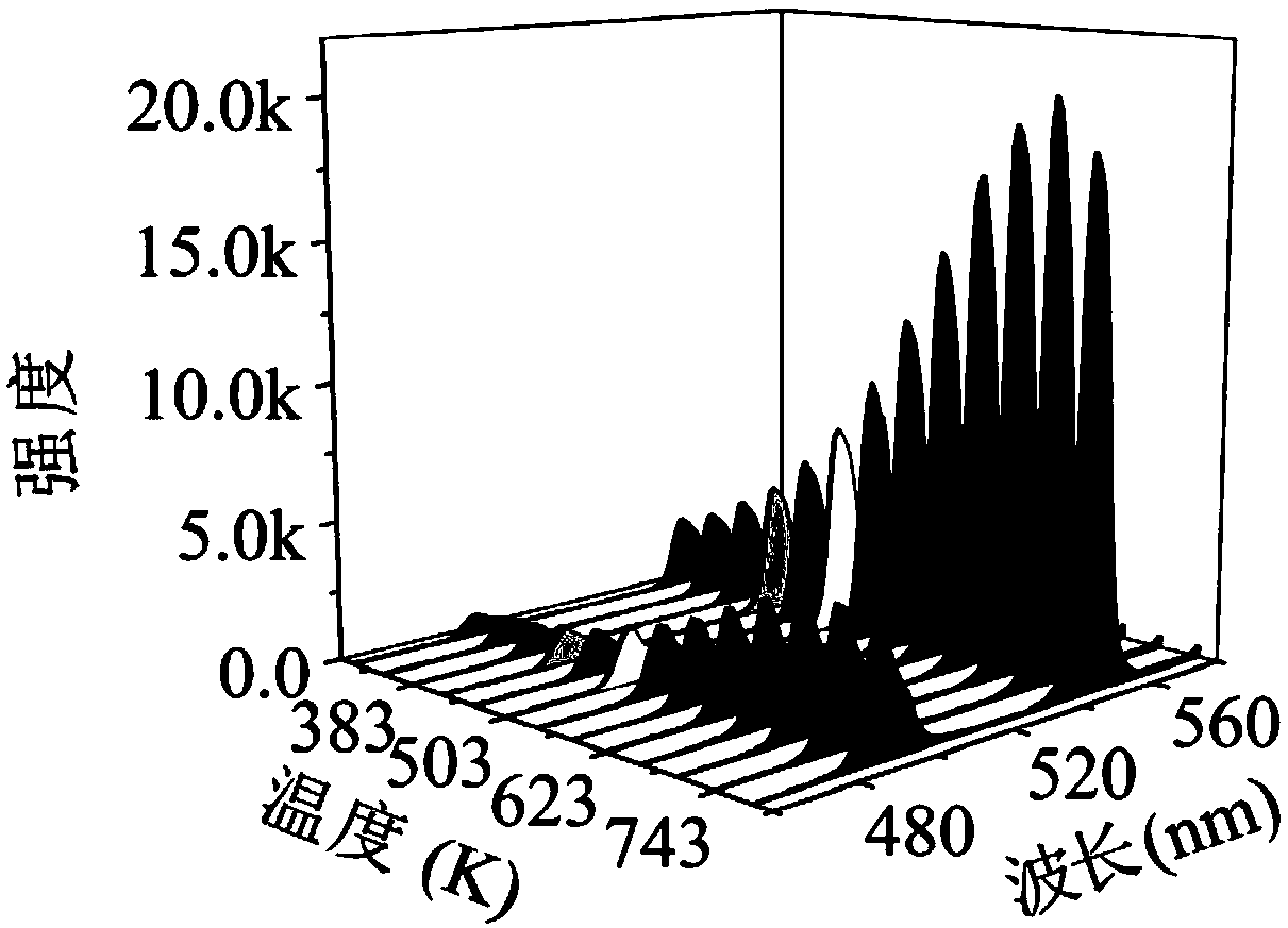 Fluorescence intensity ratio temperature measuring method based on double-wavelength light source