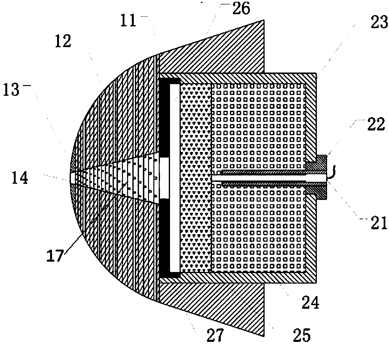 Laminated combustion gas transpiration nose cone