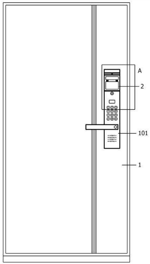 Intelligent door with automatic cleaning probe structure and door lock thereof