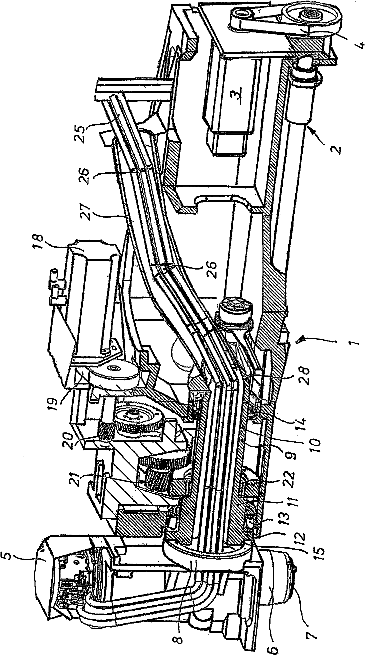 Machining unit for a milling and drilling machine