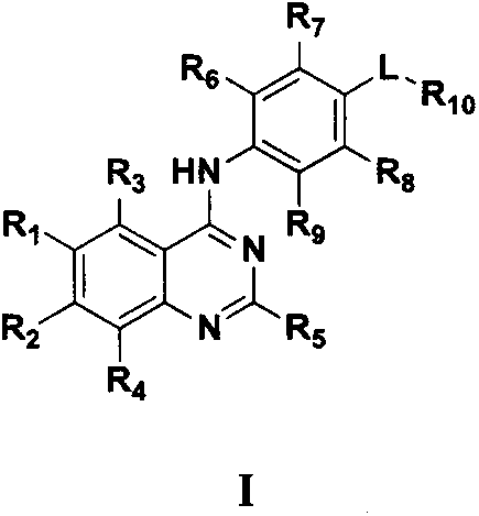 4-substituted anilinoquinazoline derivatives, and preparation method and application thereof