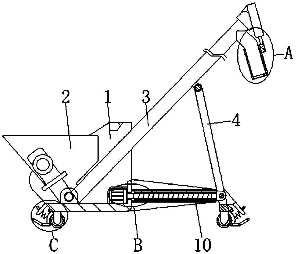 Adjusting mechanism of feeding device for photocatalyst production