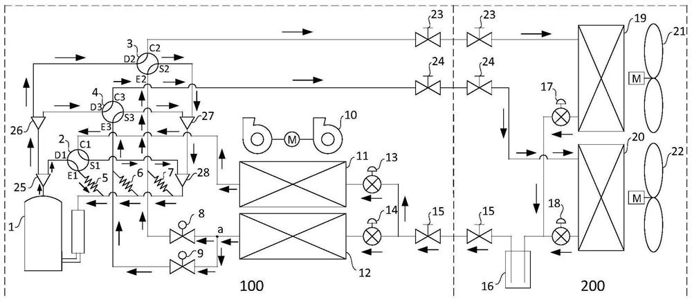 Heat pump system, control method and device of heat pump system, air conditioning equipment and storage medium