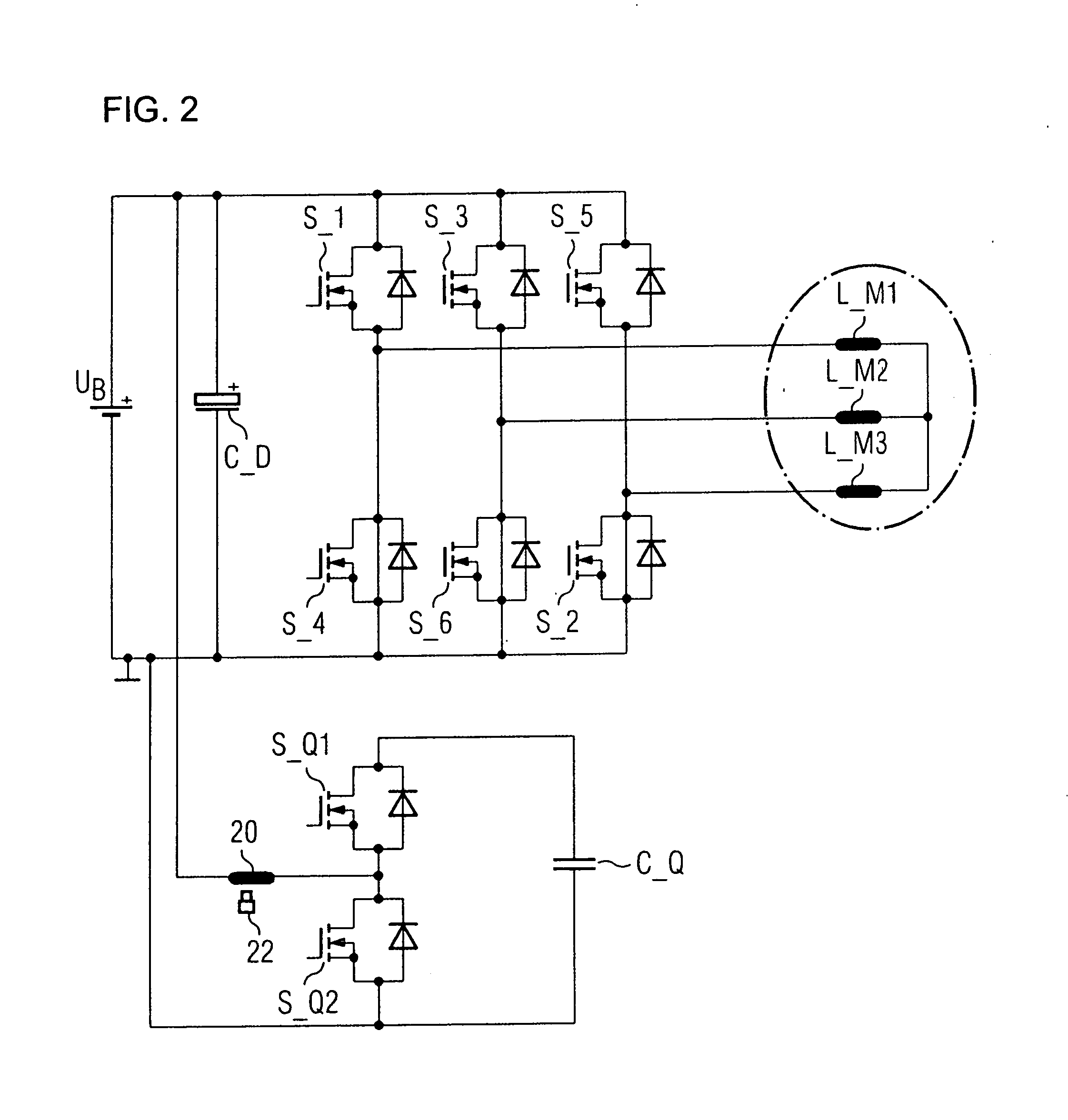 Control device for a three-phase machine and method for operating the control device