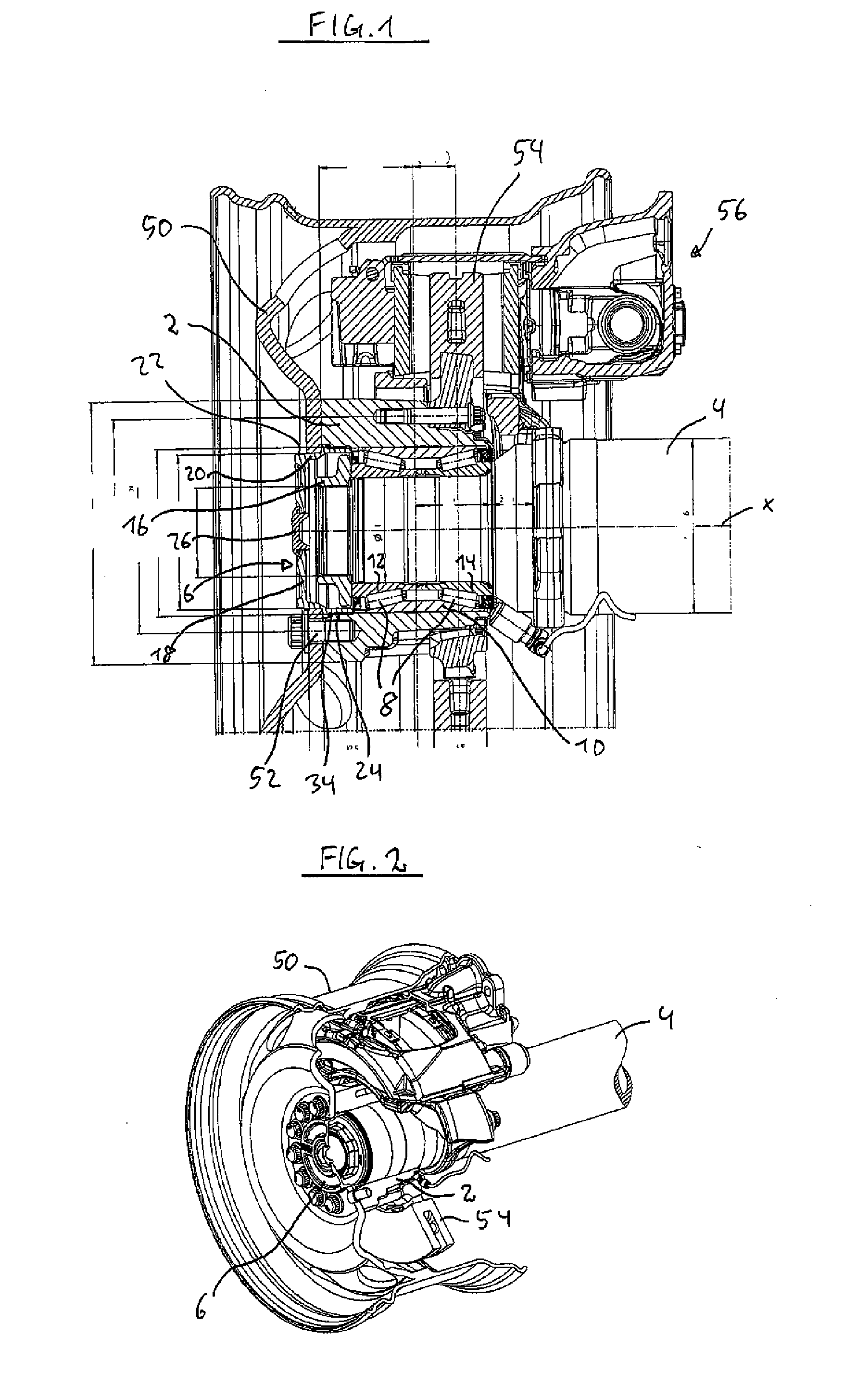 Wheel bearing assembly having a centering device for vehicles