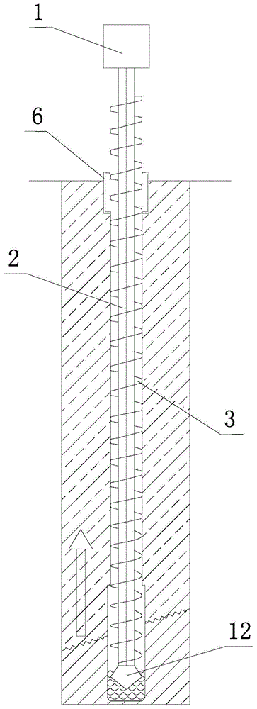 Construction device and construction method of cement slurry retaining wall implanted pipe pile with long helical drilling