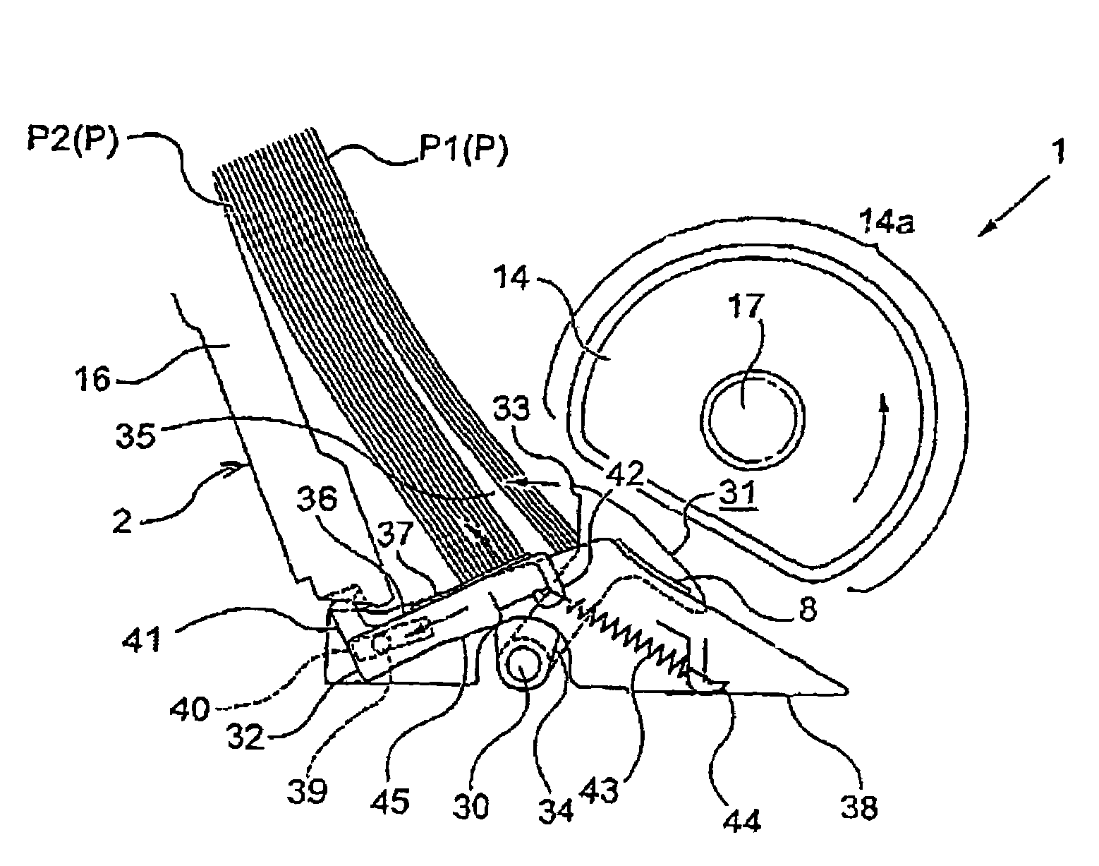 Returner incorporated in automatic feeder, and recording apparatus or liquid or liquid ejecting apparatus provided with the same