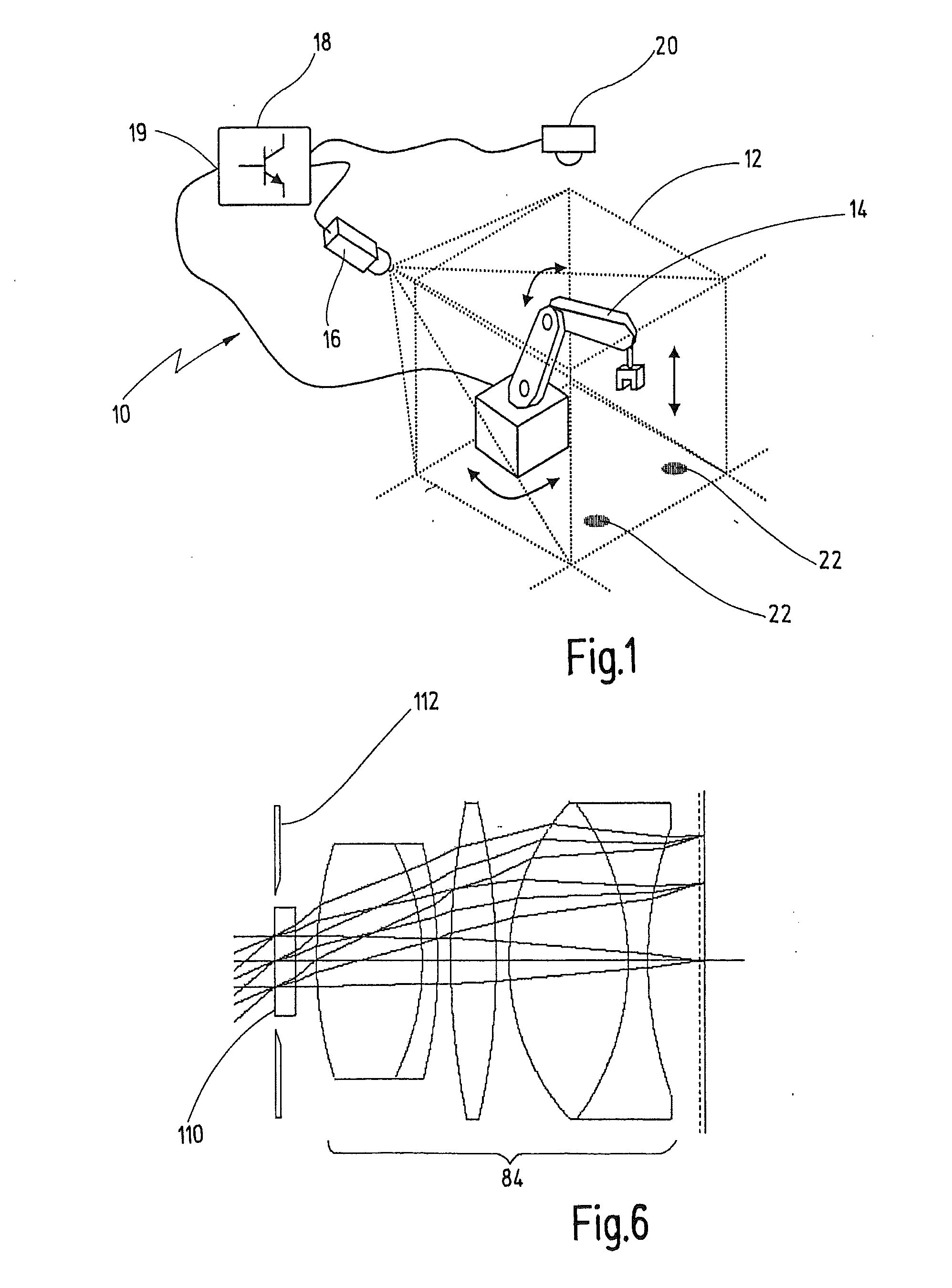 Camera system for monitoring a space area