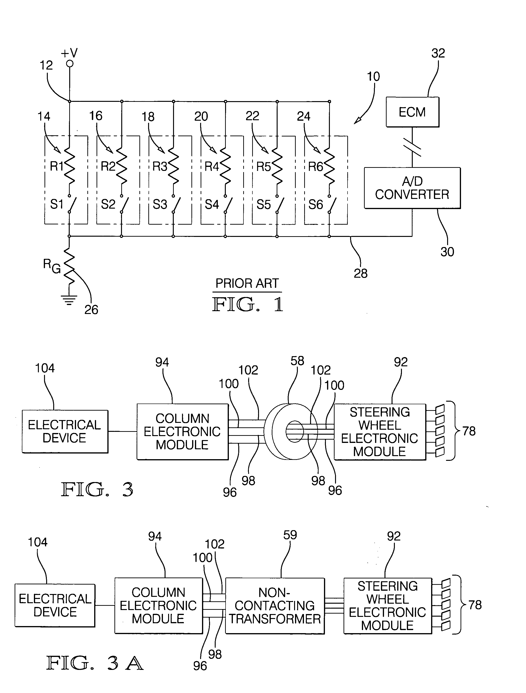Multiplex signal system for vehicle steering column assembly