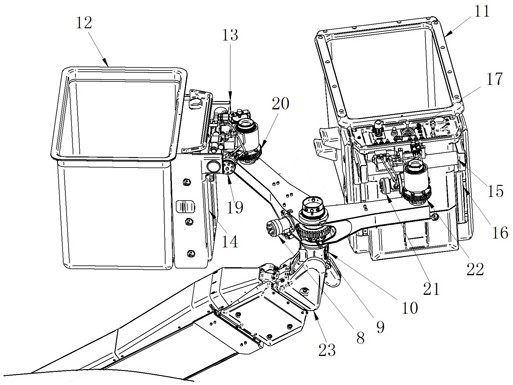 An insulating type aerial work vehicle double working bucket device and its working method