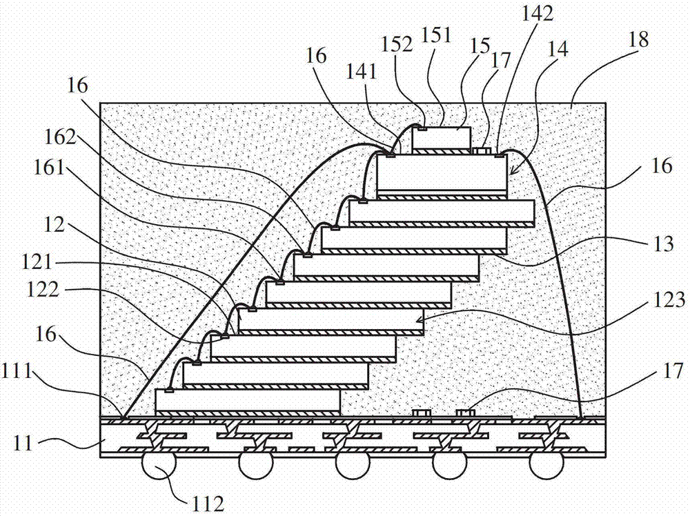 Semiconductor chip stacking structure