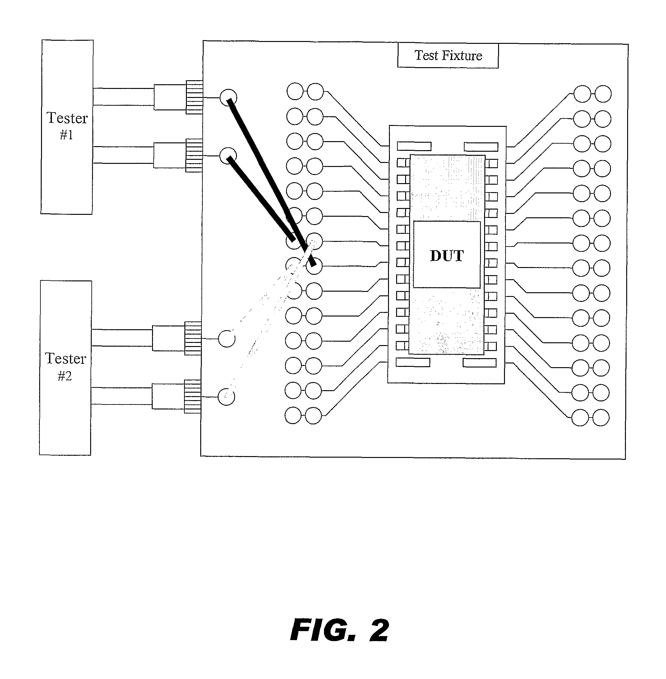 Electrical connector for semiconductor device test fixture and test assembly