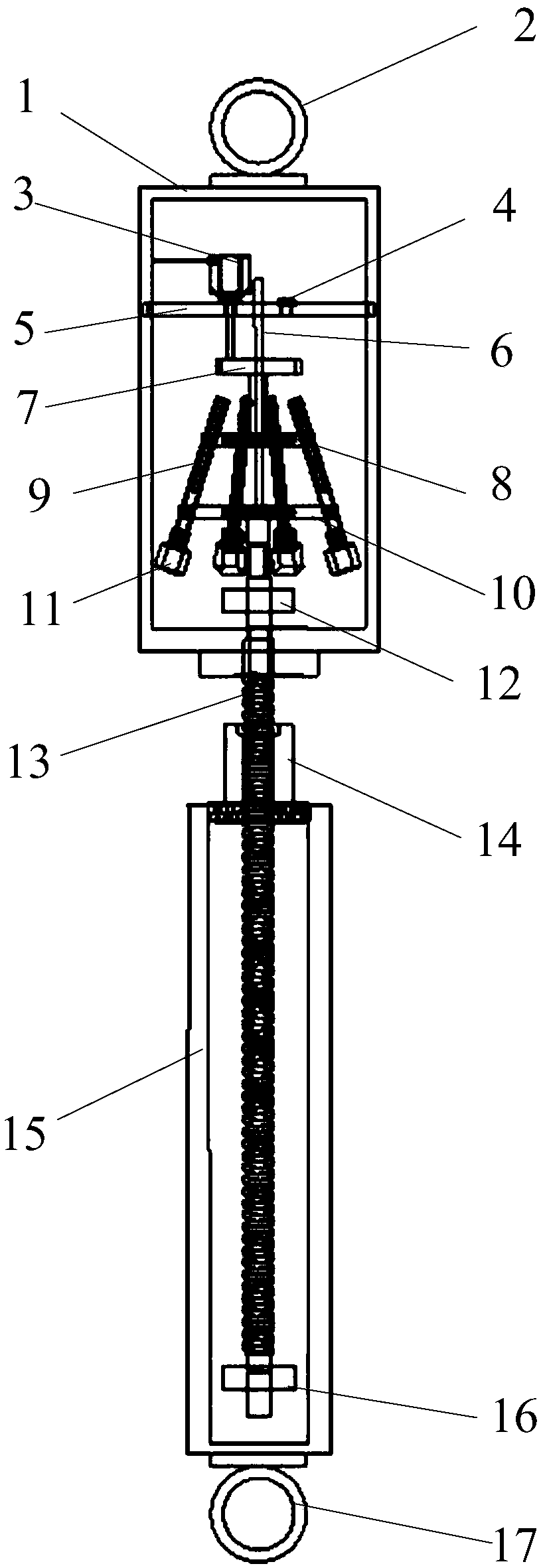 Semi-active dual-port mechanical element capable of online continuous control of proportionality coefficient