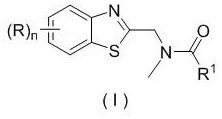 Application of a substituted benzothiazole C2 amide alkylated derivative as a fungicide