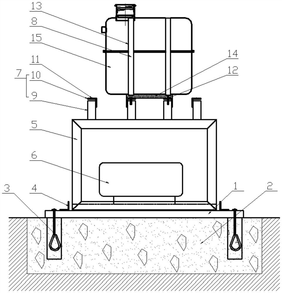 Oil tank reinforced vibration test device and method