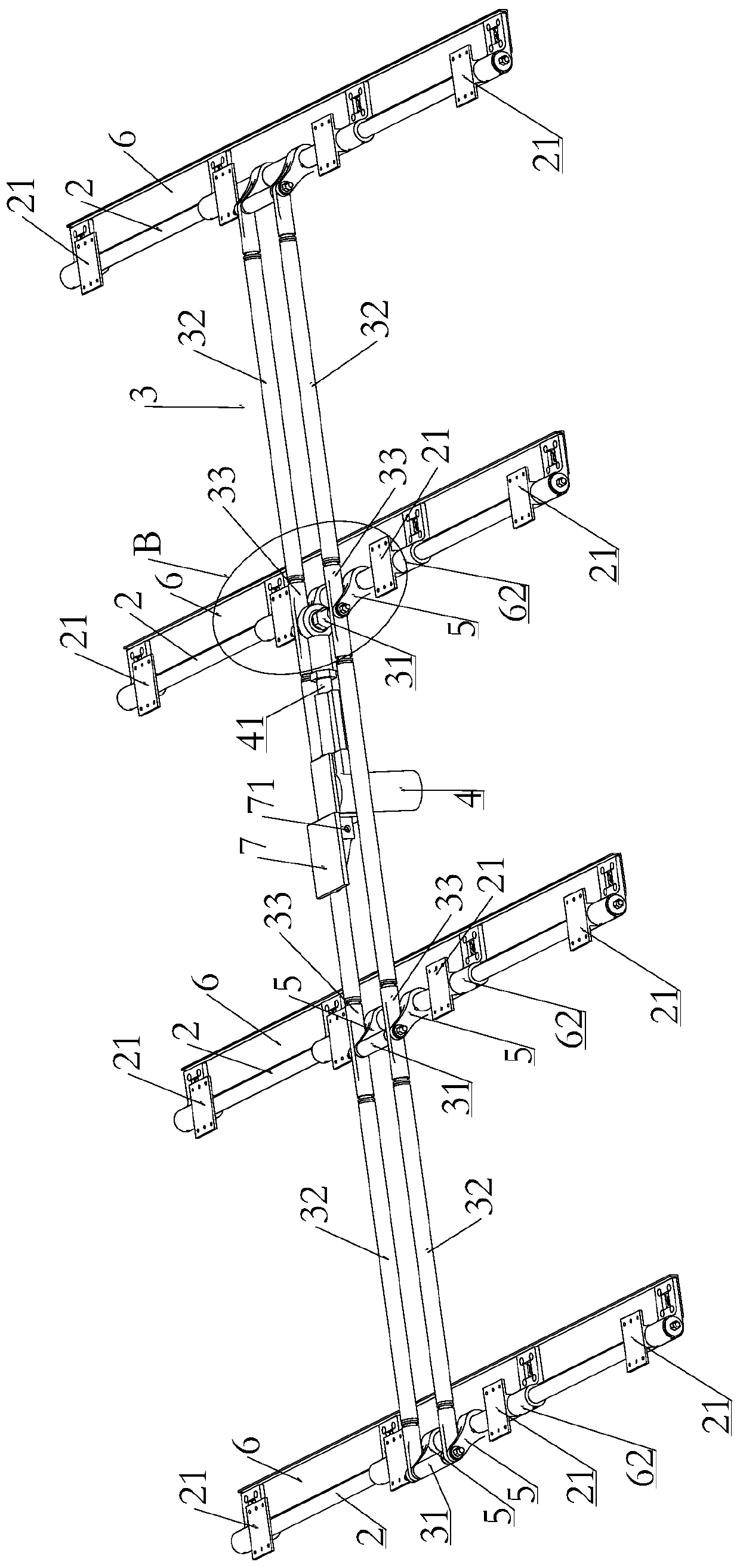 Compact unfolding and folding device for airborne radar large-array-plane antenna