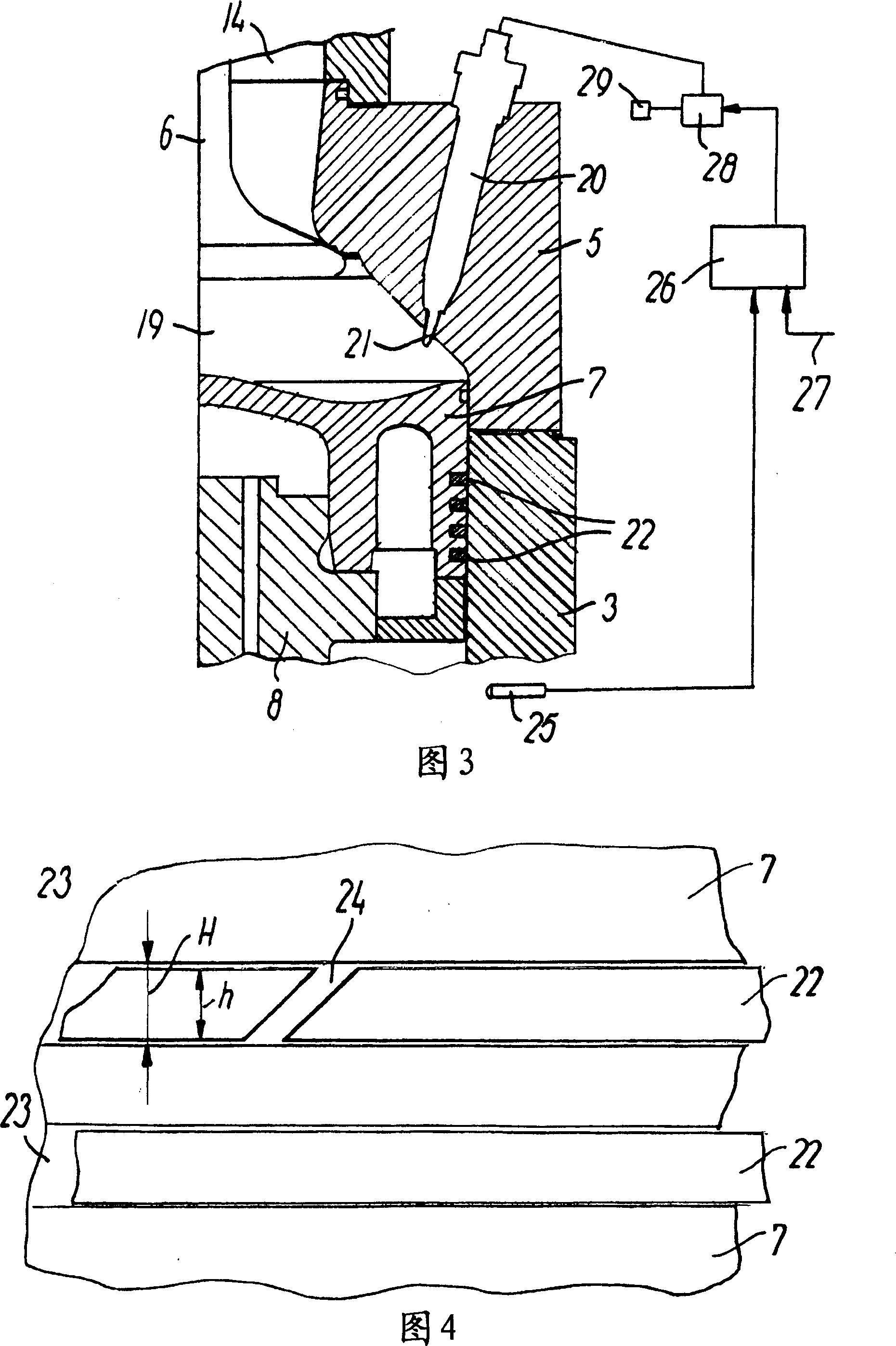 Method for forcibly changing rotating position of piston ring and cross-type two-stroke diesel engine